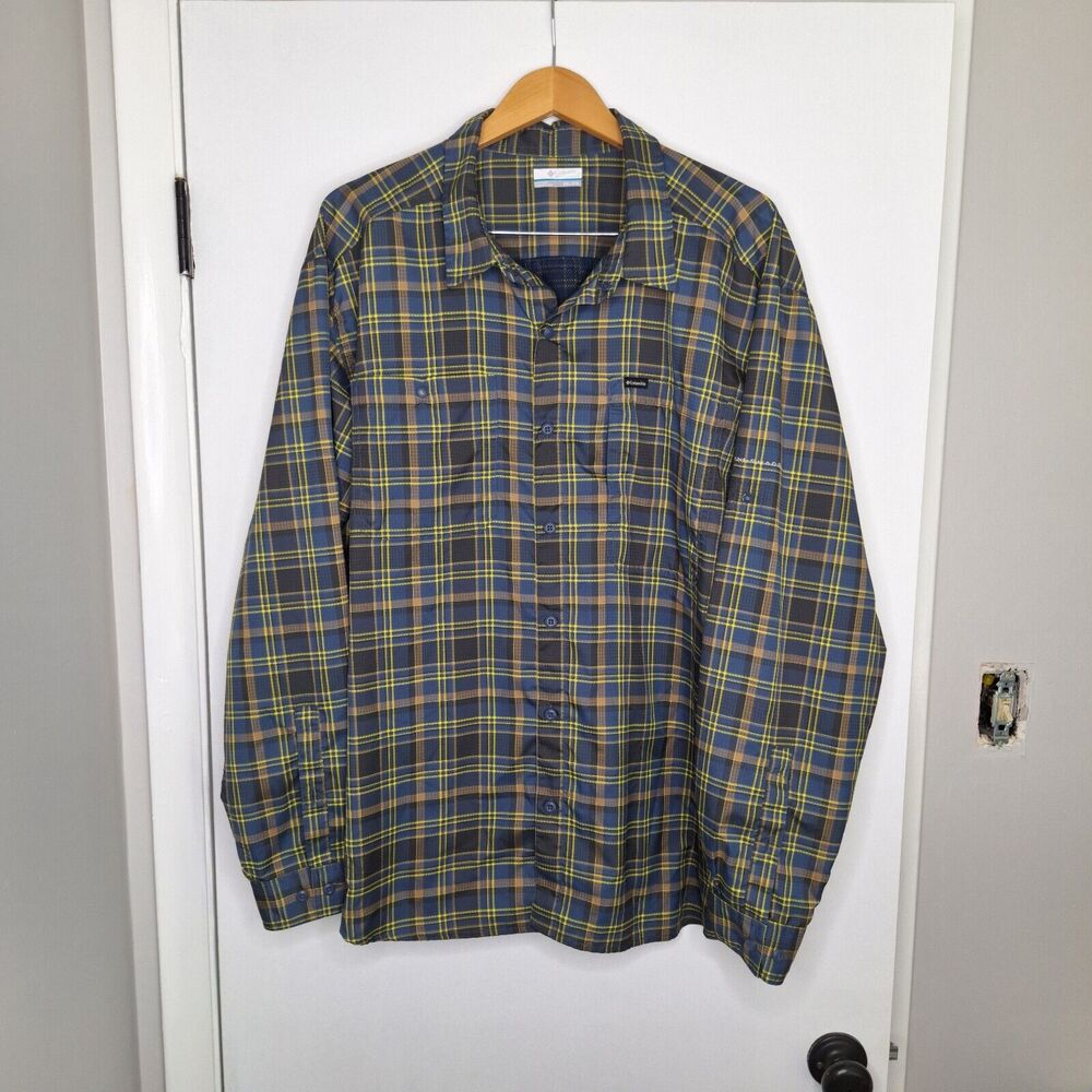 Columbia Shirt Mens 2XL Multicolor Vented Silver Ridge UPF Omni Shield Lot of 2